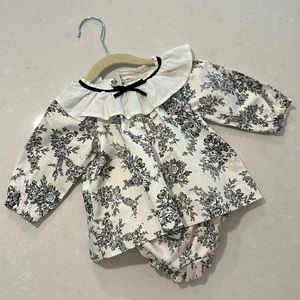 Janie and Jack Two-piece Black and White Matching Set